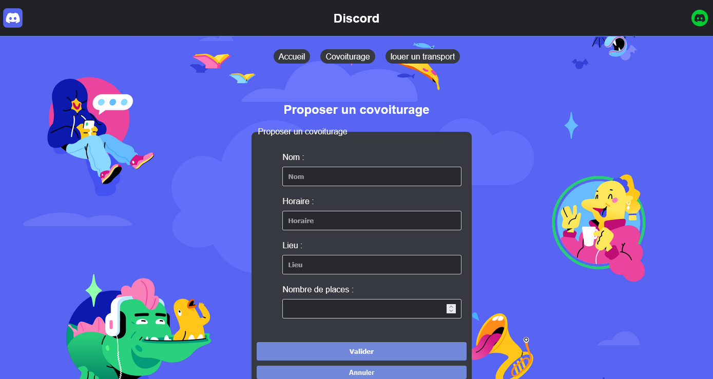Capture d'écran du projet